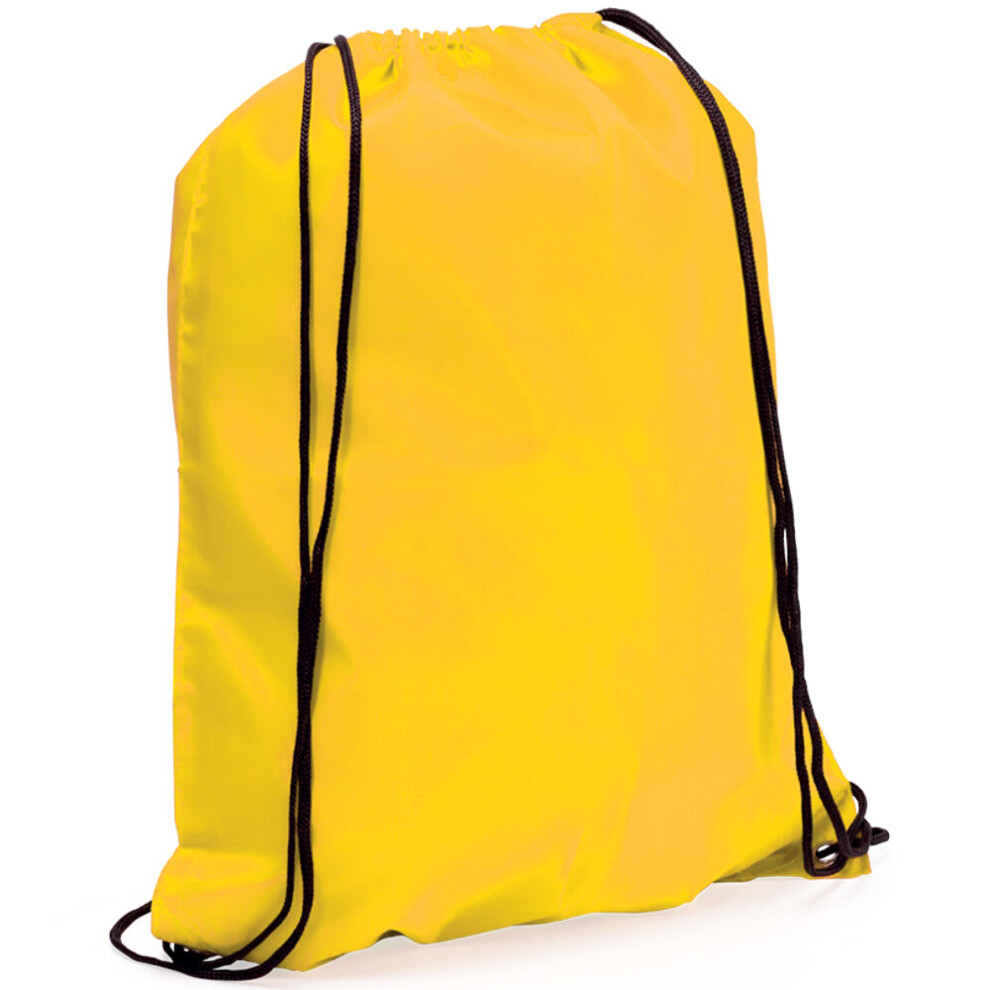 (Yellow) eBuyGB Drawstring Backpack Rucksack School Sports Gym Bag