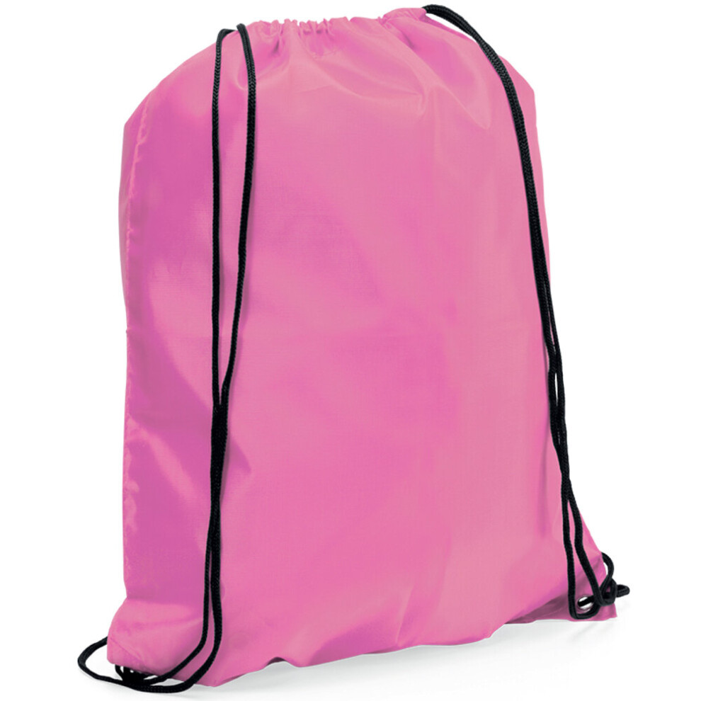 (Pink) eBuyGB Drawstring Backpack Rucksack School Sports Gym Bag