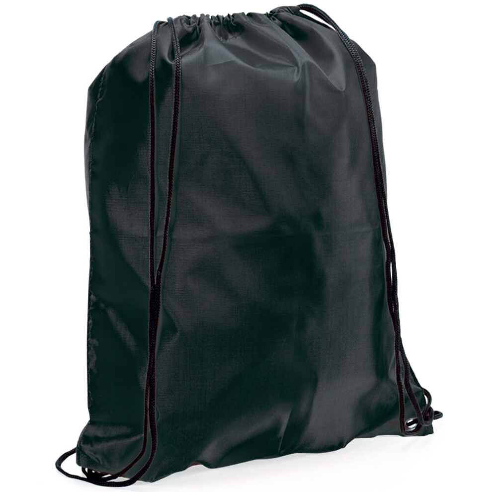 Ebuygb (Black) Drawstring Backpack Rucksack School Sports Gym Bag Black
