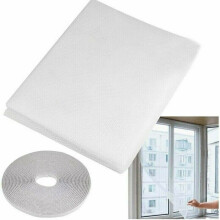(White, 1.5*2M/4.92*6.56ft) Window Mesh Curtain Self-adhesive Net Guard Insect