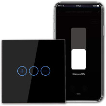 CNBINGO WiFi Touch Light Switch, Smart Dimmer Switch for LED Lights, Work with Alexa/Google Home, Smart Life App Control, Timer, Glass Panel