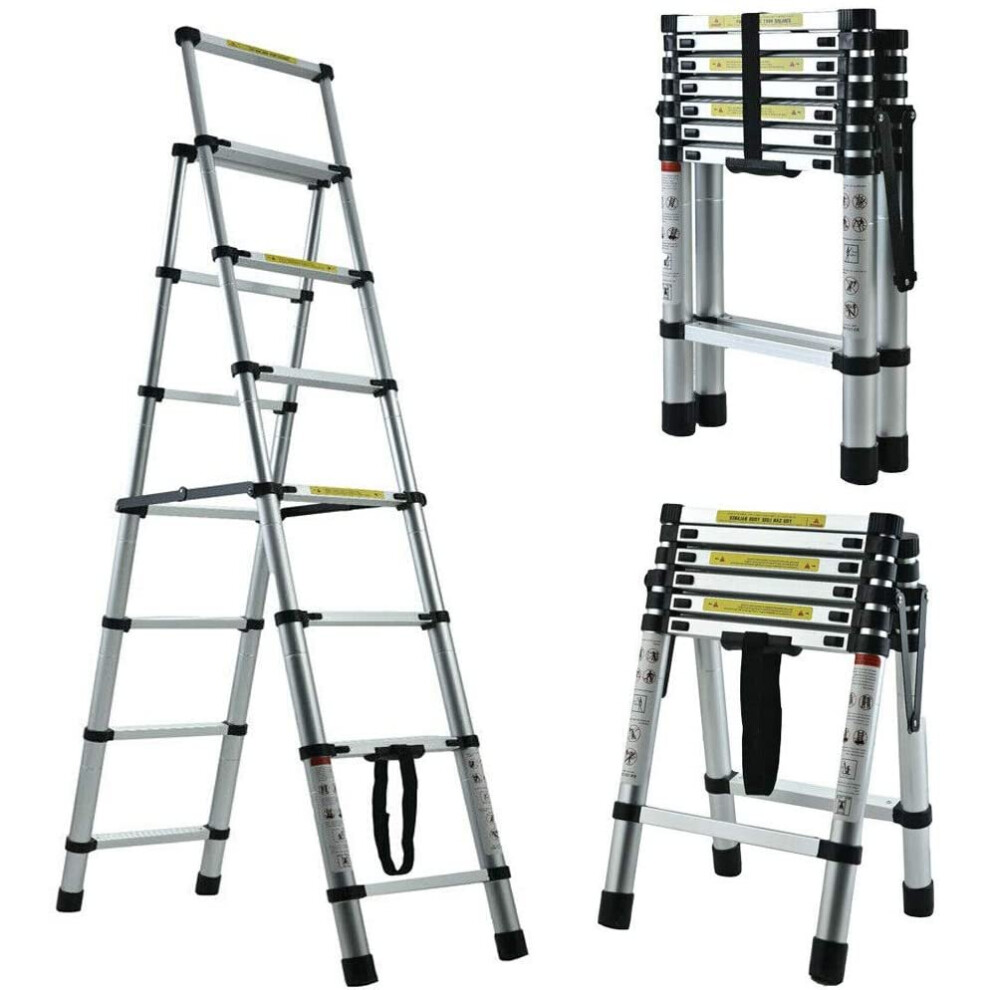 (6+7 Step) A-frame Aluminium Step Ladder Anti-Slip Extendable