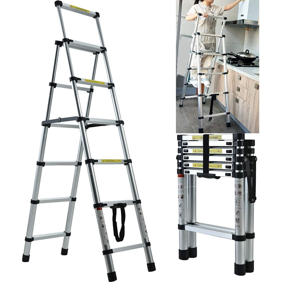 (5+6 Step) A-frame Aluminium Step Ladder Anti-Slip Extendable