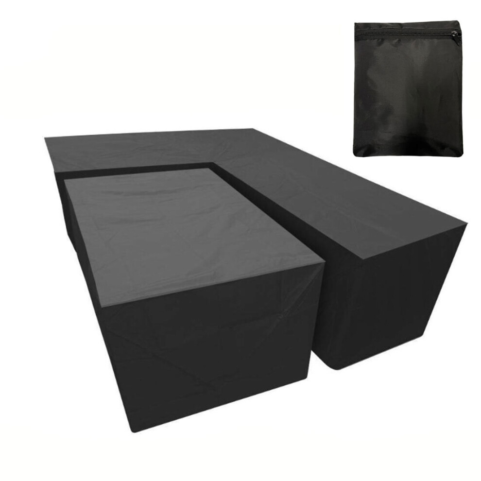 (286 x 286 x 82 cm + 155 x 95 x 68 cm) Youngshion Heavy Duty 420D Oxford V-shape Garden Rattan Corner Furniture Cover Waterproof Indoor Outdoor Sofa D-image-OPC-P7PDBCV-NEW