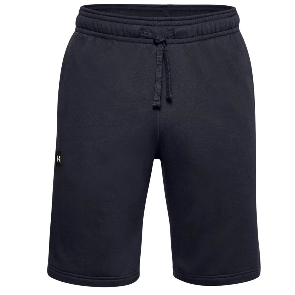 (Black, XL) Under Armour Rival Fleece Mens Exercise Fitness Short Black