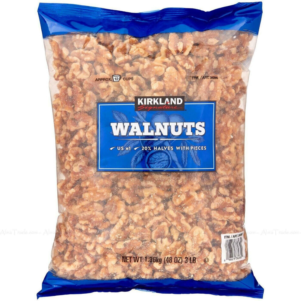 Kirkland Signature Premium High Quality Food Walnuts Halves 1.36kg Bag