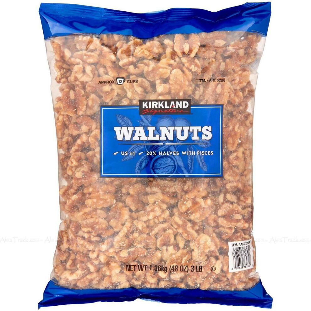 Kirkland Signature Premium High Quality Food Walnuts Halves 1.36Kg Bag