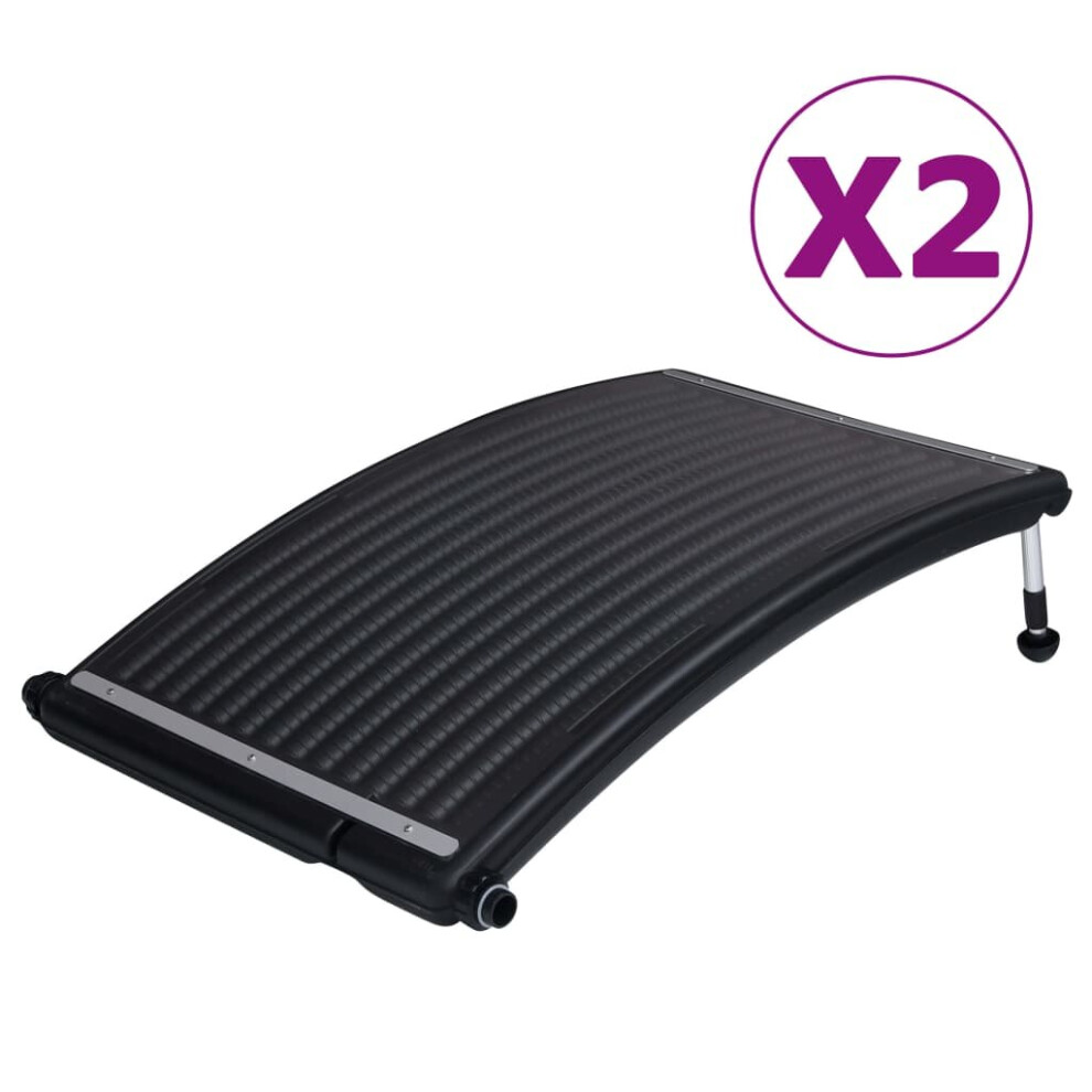 vidaXL Curved Pool Solar Heating Panels Pool Heater Solar Heater 2 pcs 110x65 cm