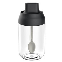 (Castor Black) Spice Jar Spoon Cap Sealed Seasoning Bottle