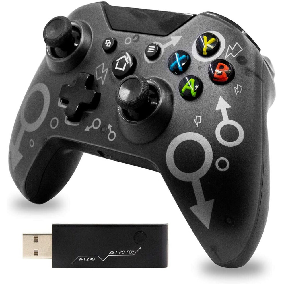 (Black) Xbox One Wireless Controller Compatible  PC/Xbox Series X/PS3