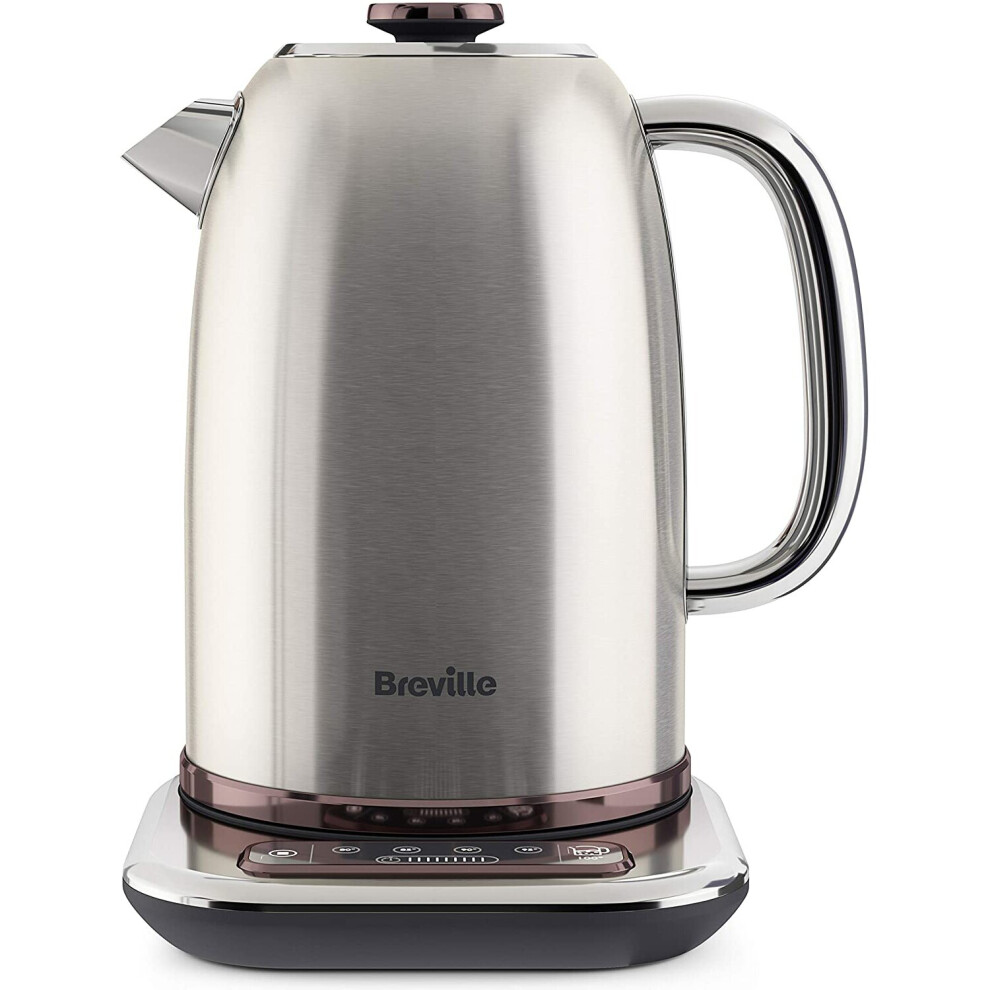 Breville Temperature Select Electric Kettle | 1.7 L | 3kW Fast Boil | Smart Digital Controls | Brushed Nickel (Silver/Grey), [VKT159]
