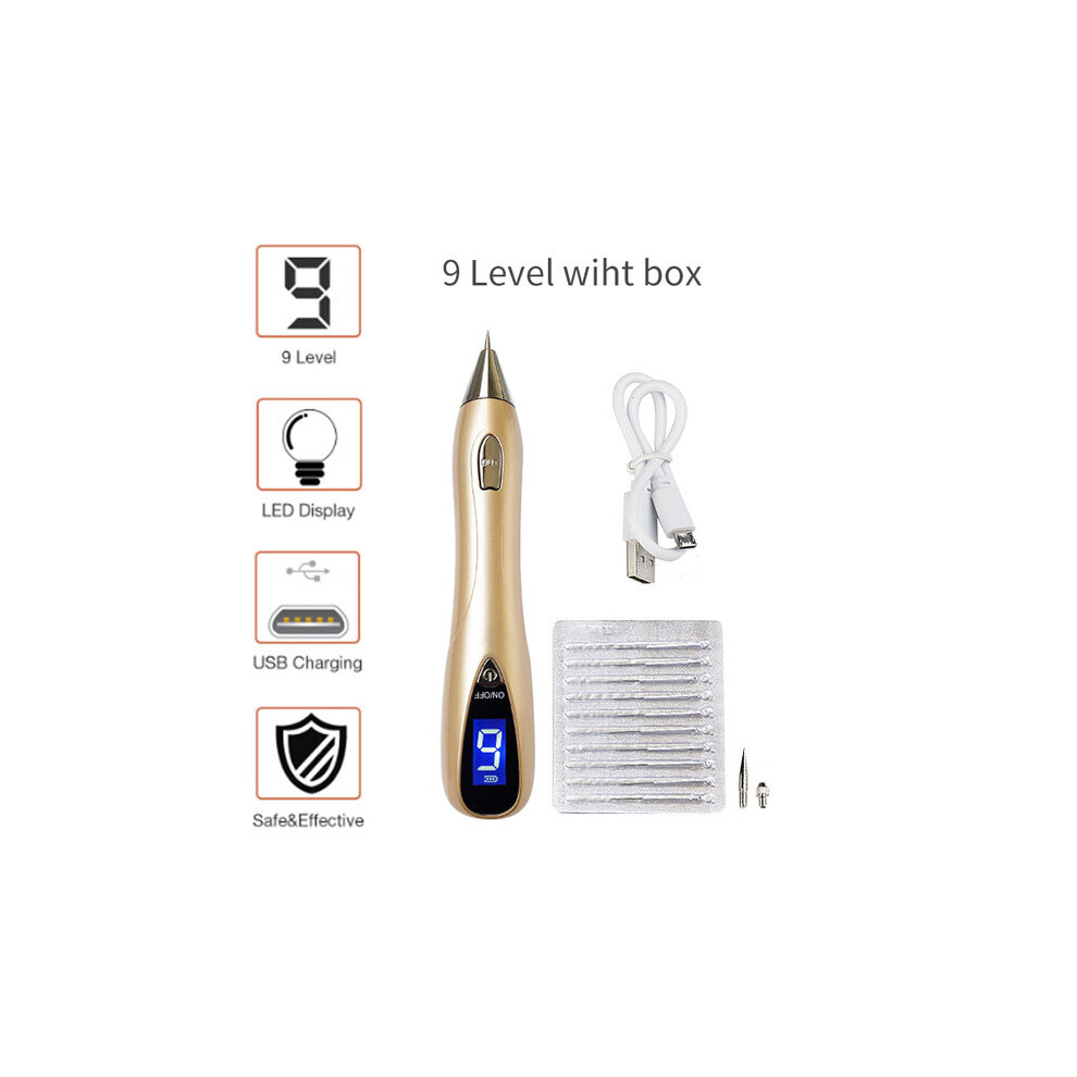 Lemon Tea7186 Gold/Dark ( 2 With Box) Laser Mole Plasma Remover Pen Wart Freckle Tag Nevus Age Sweep Spot Tattoo