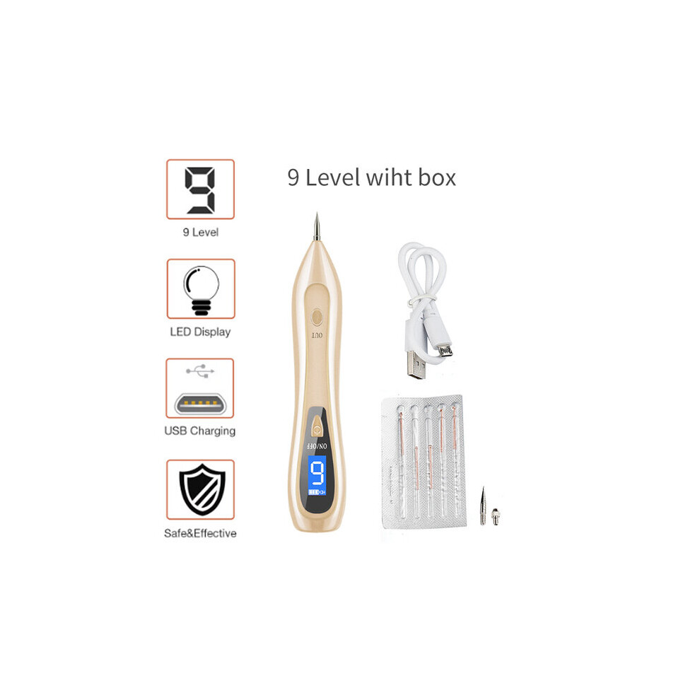 (gold with box) Laser Mole Plasma Remover Pen Wart  Freckle Tag Nevus Dark Age Sweep Spot Tattoo