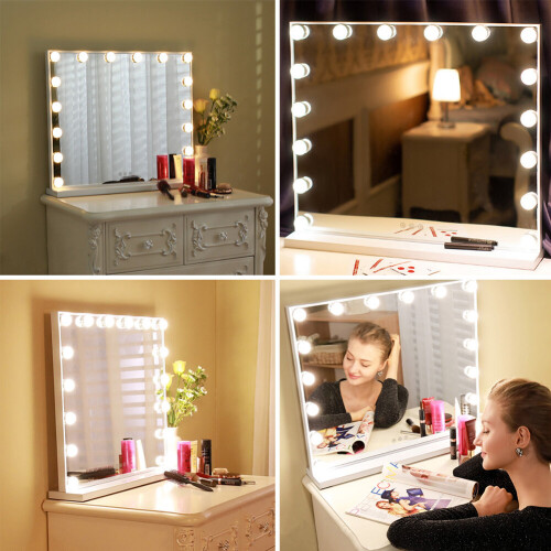 Living And Home Large Makeup Dressing Table Mirror with LED Dimmable Lights 1