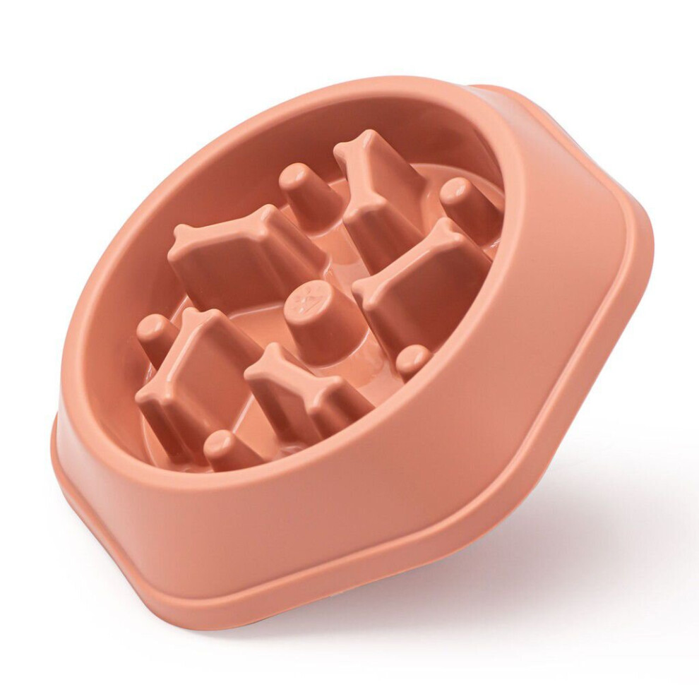 (Pink) Anti-Choking Dog Slow Feeder Bowl Anti-Tumble Pink