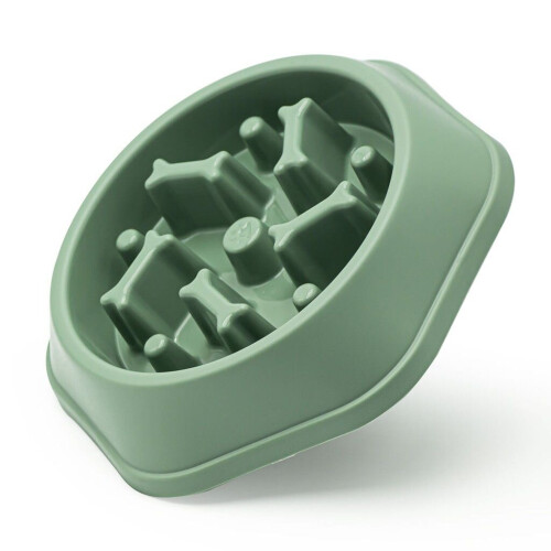 (Green) Anti-Choking Dog Slow Feeder Bowl Anti-Tumble