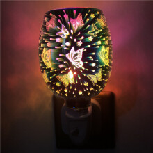 (Butterfly Aroma Lamp(Oval?) Electric Wax Melt Incense Burner 3D Touch Lamp Night Light Tart Aromatherapy Diffuser Wax Warmer