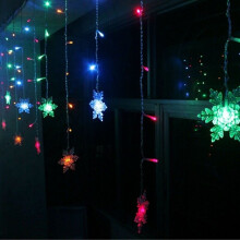 (Multi) Christmas Xmas LED Snowflake Decors Icicle Curtain Fairy Lights Hangings Party