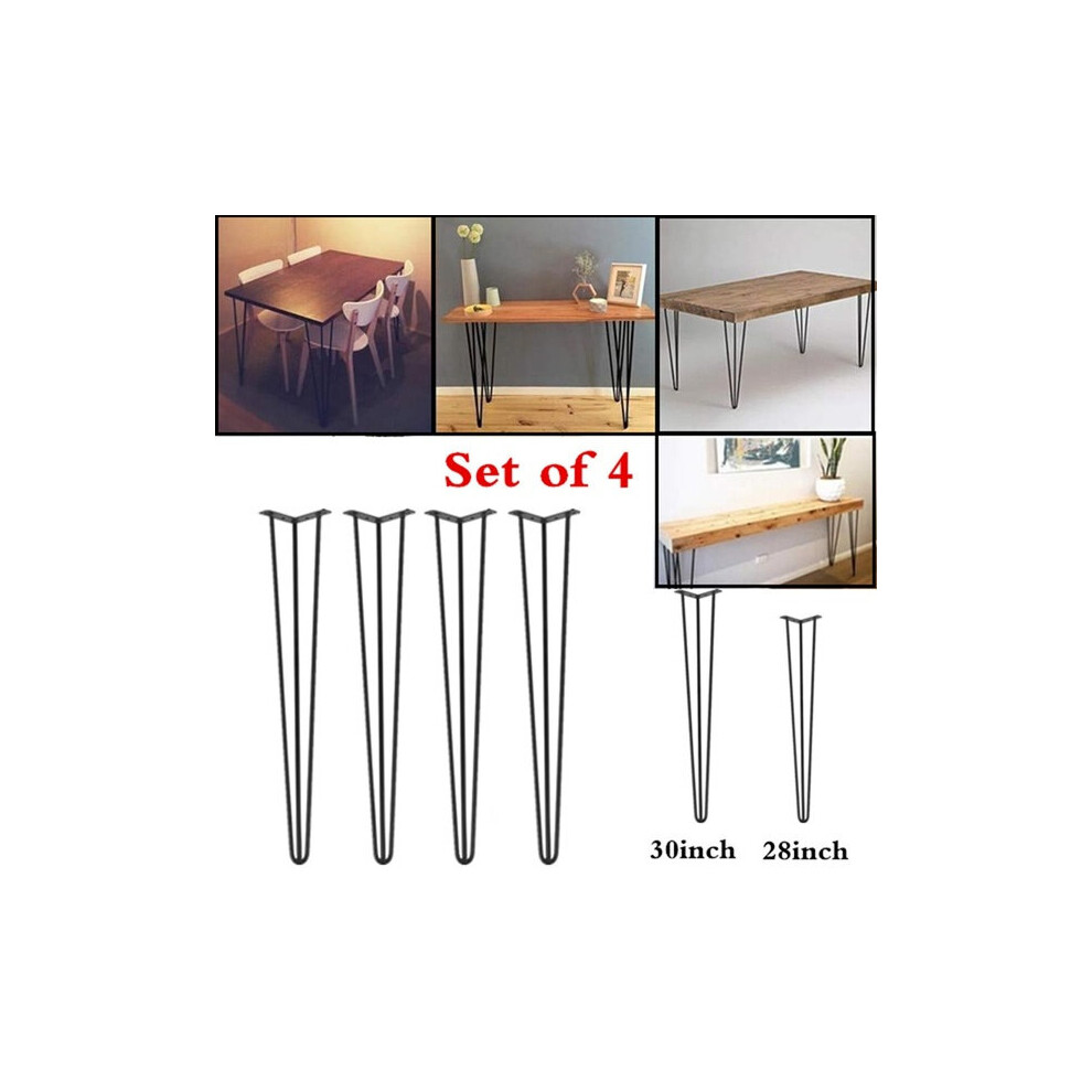4Pcs/Set 28Inch Hairpin Metal Furniture Table Legs 9341169941027