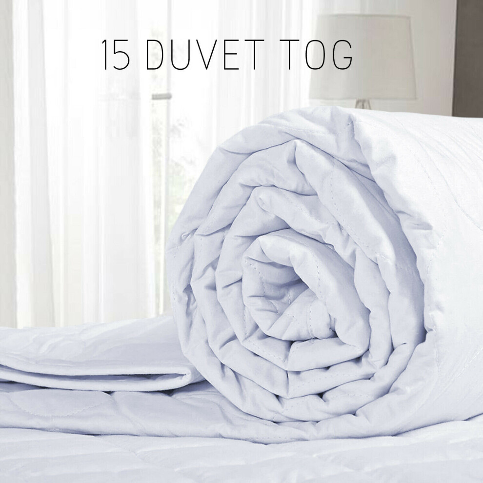 (15 TOG, Single) Ultra Warm Thick Duvet Breathable Anti Allergy 4.5 10.5 13.5 15 Tog Winter Duvets Single Double King Super King Size