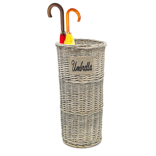 Daniel James Rattan Umbrella Rack Stand Wicker Basket Holder Bin Brolly Storage Walking Stick 1
