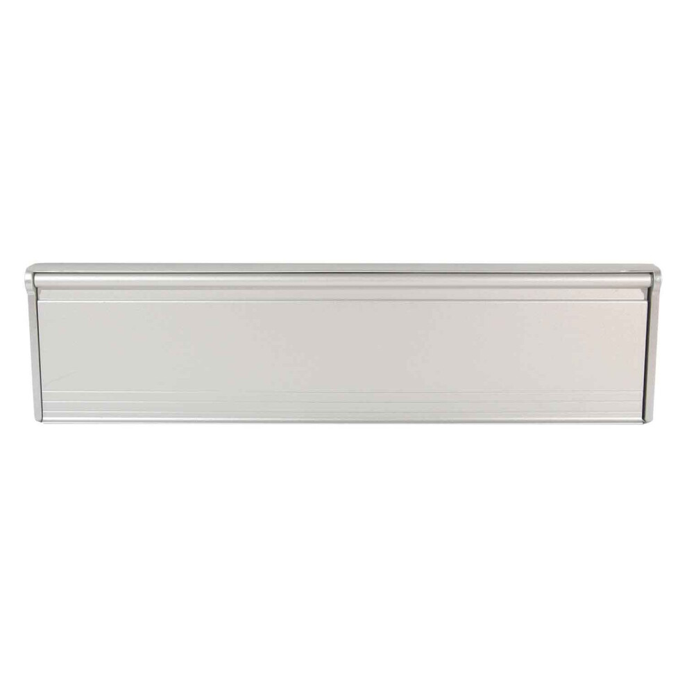 (Silver, Brush and Cover) Letterbox Cover Draught Excluder with Brush or Brush & Flap White Brown Draft