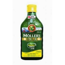 Mollers Omega 3 GOLD Fish Cod Liver Mollers Oil 250 ml LEMON TRAN