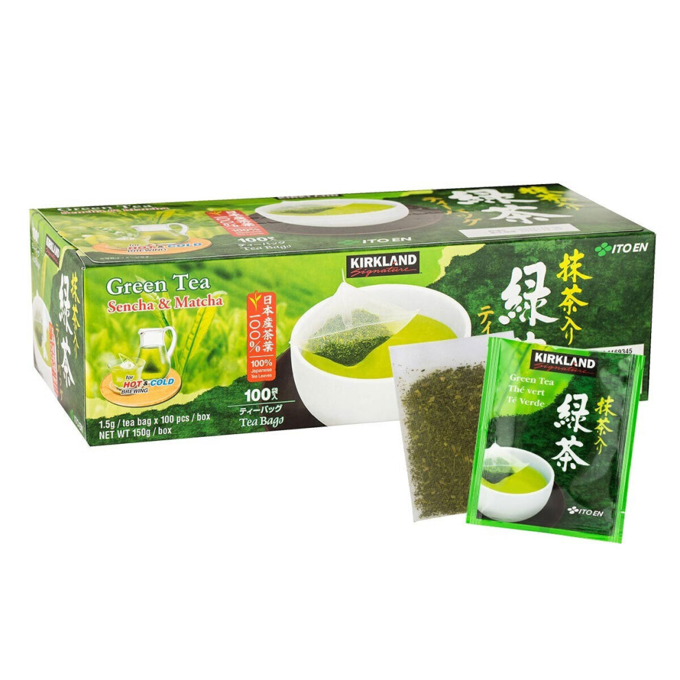 Japanese Sencha Matcha Blend Green Tea Hot or Cold 100 Tea Bags