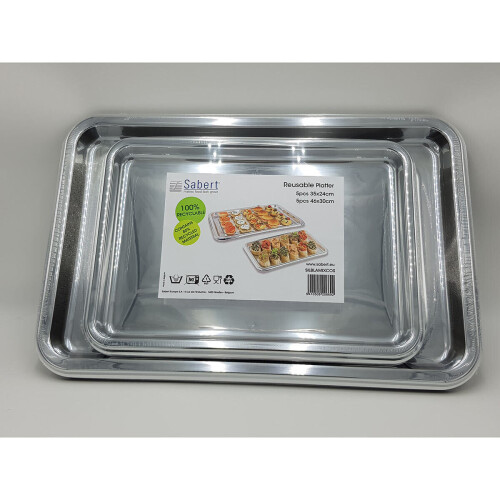 Sabert Rectangular Mix Party Serving Platters Pack of 10 Trays