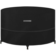 Dokon Round Garden Table Cover, Patio Set Cover, Waterproof, Windproof, Anti-UV 420D Oxford Fabric Outdoor Garden Furniture Cover with Thick