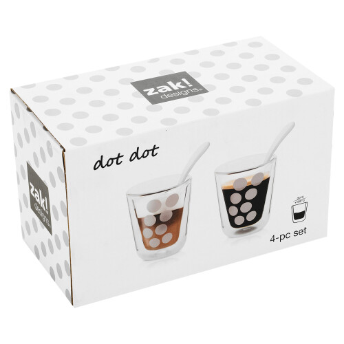 URBN-CHEF (4 Pcs (2 Cups 2 Spoons), Silver) 4/8/12 Pcs Coffee Tea Resistant Cups Mugs Glasses