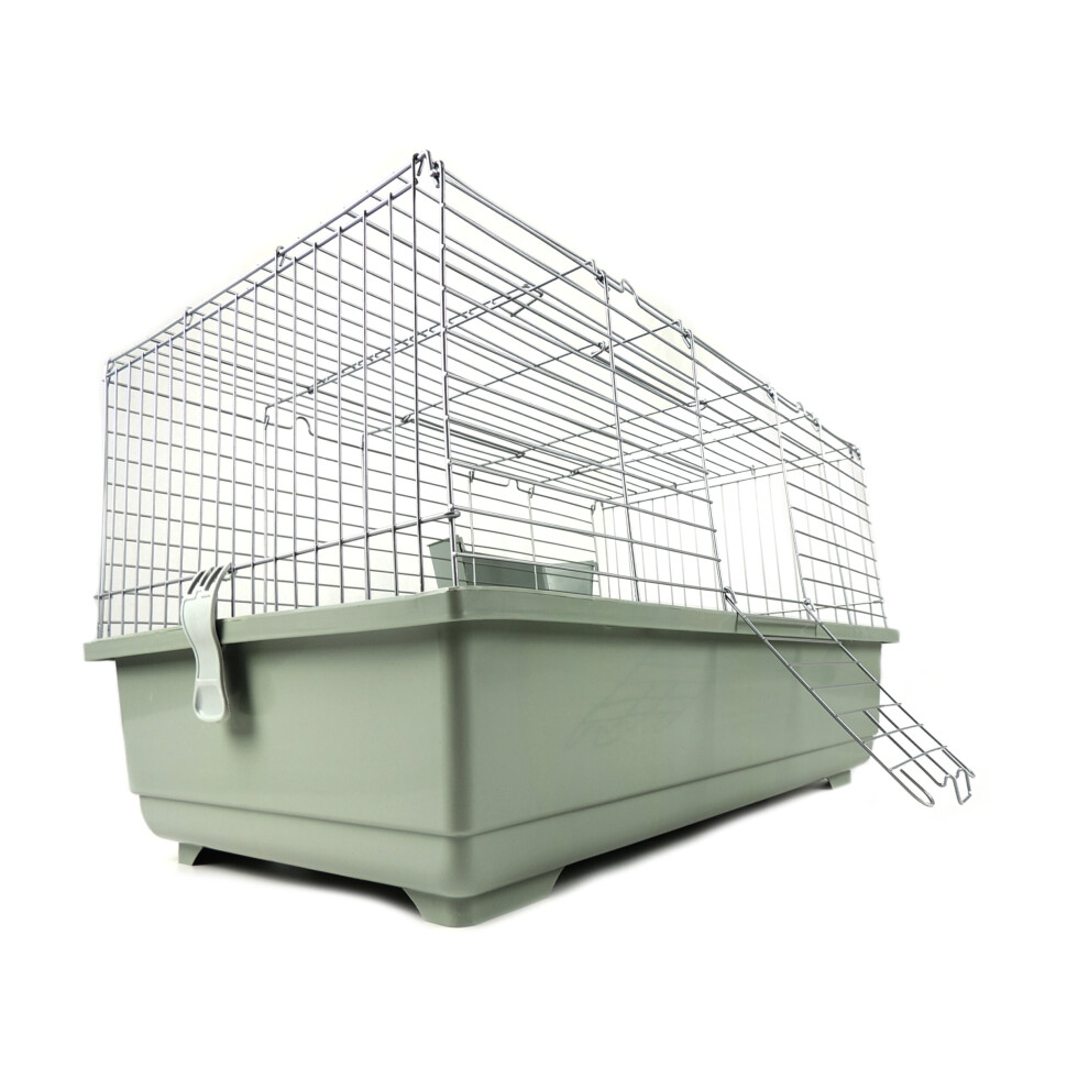 Indoor Rabbit Cage 100cm Silver/Beige Single Tier Bunny Guinea Pig