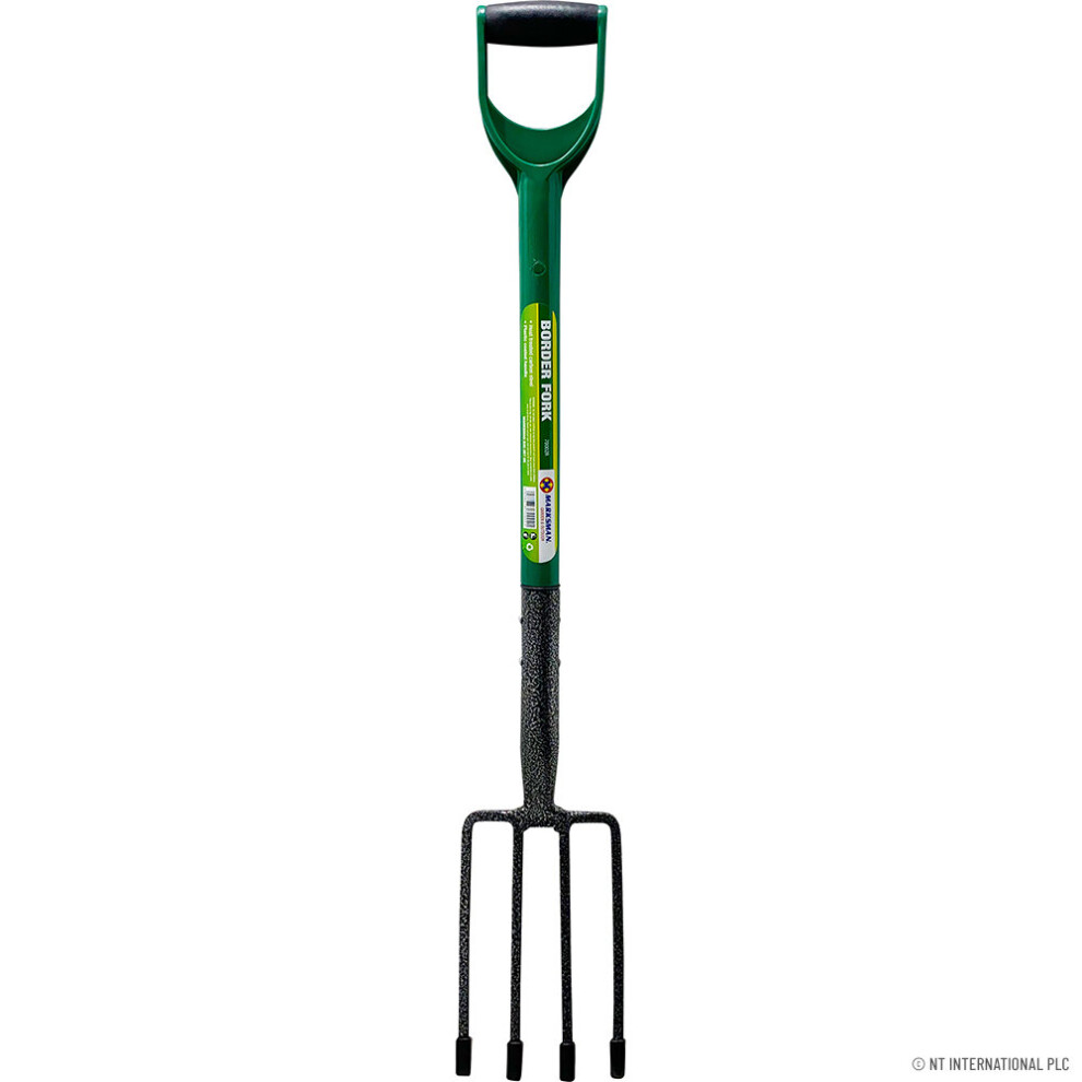 NEW GARDEN BORDER DIGGING FORK GARDENING HAND TOOL CARBON STEEL