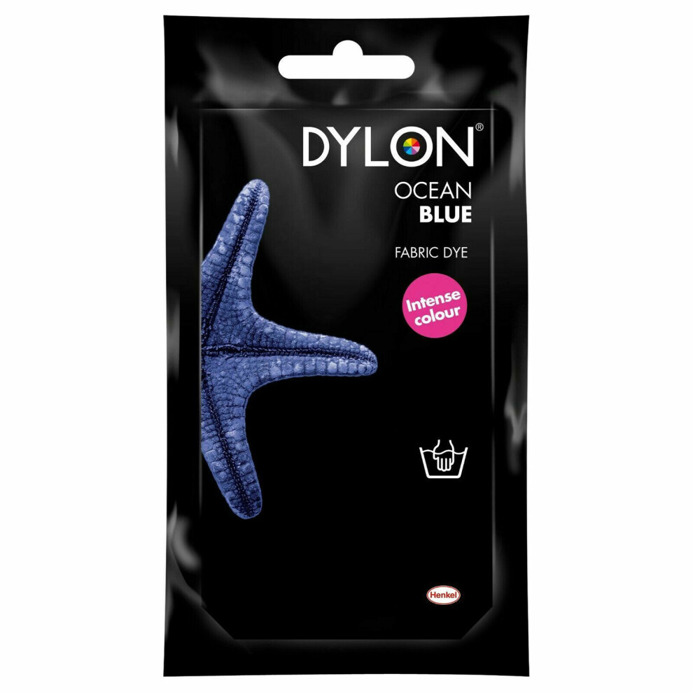 (Ocean Blue) DYLON Hand Fabric Dye Sachet For Clothes & Soft Furnishings, 50g