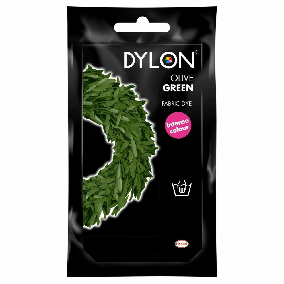 (Olive Green) DYLON Hand Fabric Dye Sachet For Clothes & Soft Furnishings, 50g