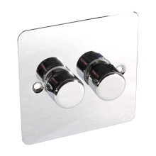 (Double Dimmer Switch - 2 way, Chrome) LED Dimmer Switch Single Double Light Switch Dimmable White Chrome 3W-250W 240V