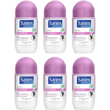 Sanex Dermo Invisible Roll On Antiperspirant 50ml, pack of 6, white