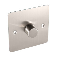 (Single Dimmer Switch - 2 way, Brushed Chrome) LED Dimmer Switch Single Double Light Switch Dimmable White Chrome 3W-250W 240V