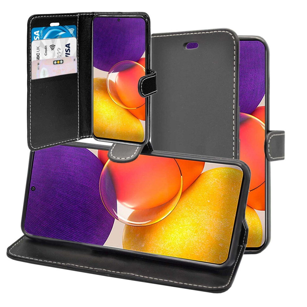(Black) For Samsung Galaxy A82 5G Case Wallet Flip Pu Leather Kickstand Card Holder Cover Black 304063159065