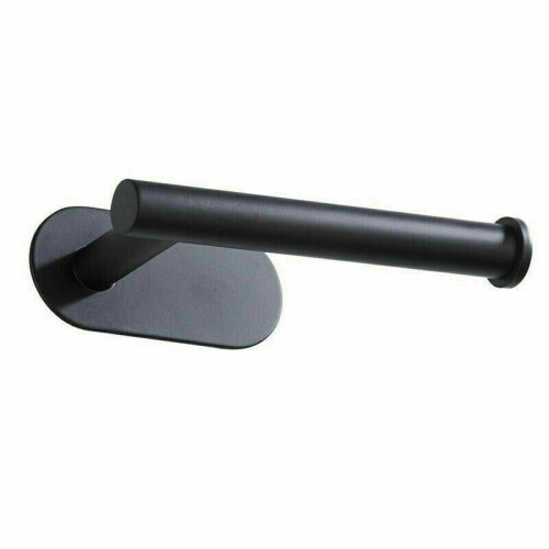 (Black) Wall Mount Toilet Roll Holders Chrome Self Adhesive