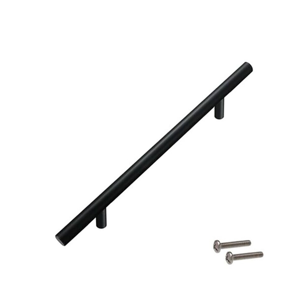 (Black, 12*300*196mm) T Bar Handles Cupboard Drawer Cabinet Door Handle