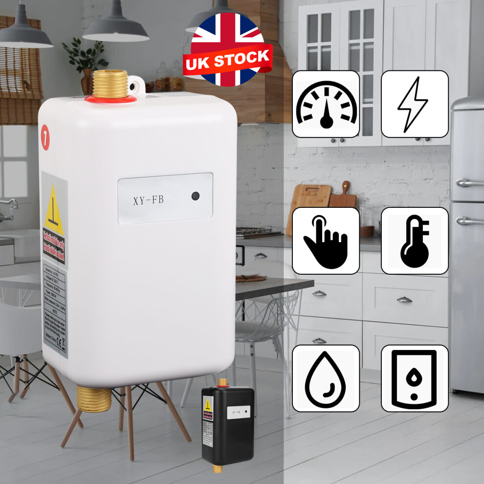 Kitchen Bathroom Electric Tankless Instant 3000W Hot Water Heater Under Sink Tap