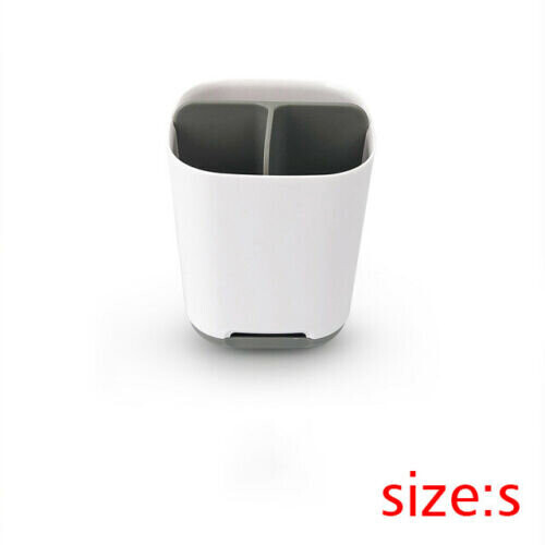 (Grey, S:13.2*9.4*9.4cm) Toothbrush Holder Bathroom Storage Multifunction