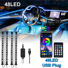 (USB 48LED) App Control Car LED Strip Light Interior Decor