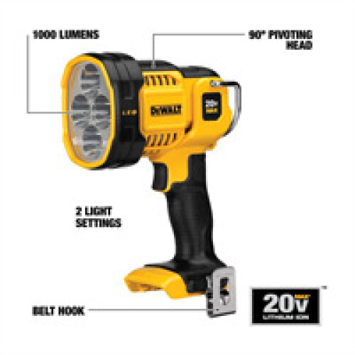 DeWalt Dewalt 18V XR Cordless LED Spotlight Torch Bare Unit Body Only 1