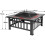 3-in-1 Square Fire Pit With Mesh Lid, Poker, BBQ Grill 2