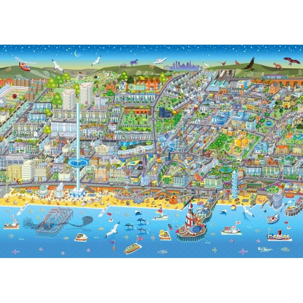 Brighton Street Map puzzle modern cityscape 1000 piece jigsaw puzzle