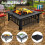 3-in-1 Square Fire Pit With Mesh Lid, Poker, BBQ Grill 8