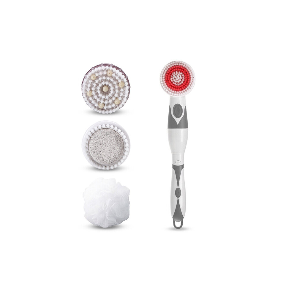 Photos - Bath Sponge  4 in 1 Electric Bath Brush Massager Back-Rubbing Brush Long Handle Spinning Body Cleaning Spa Massage Shower Brush Se(grey)
