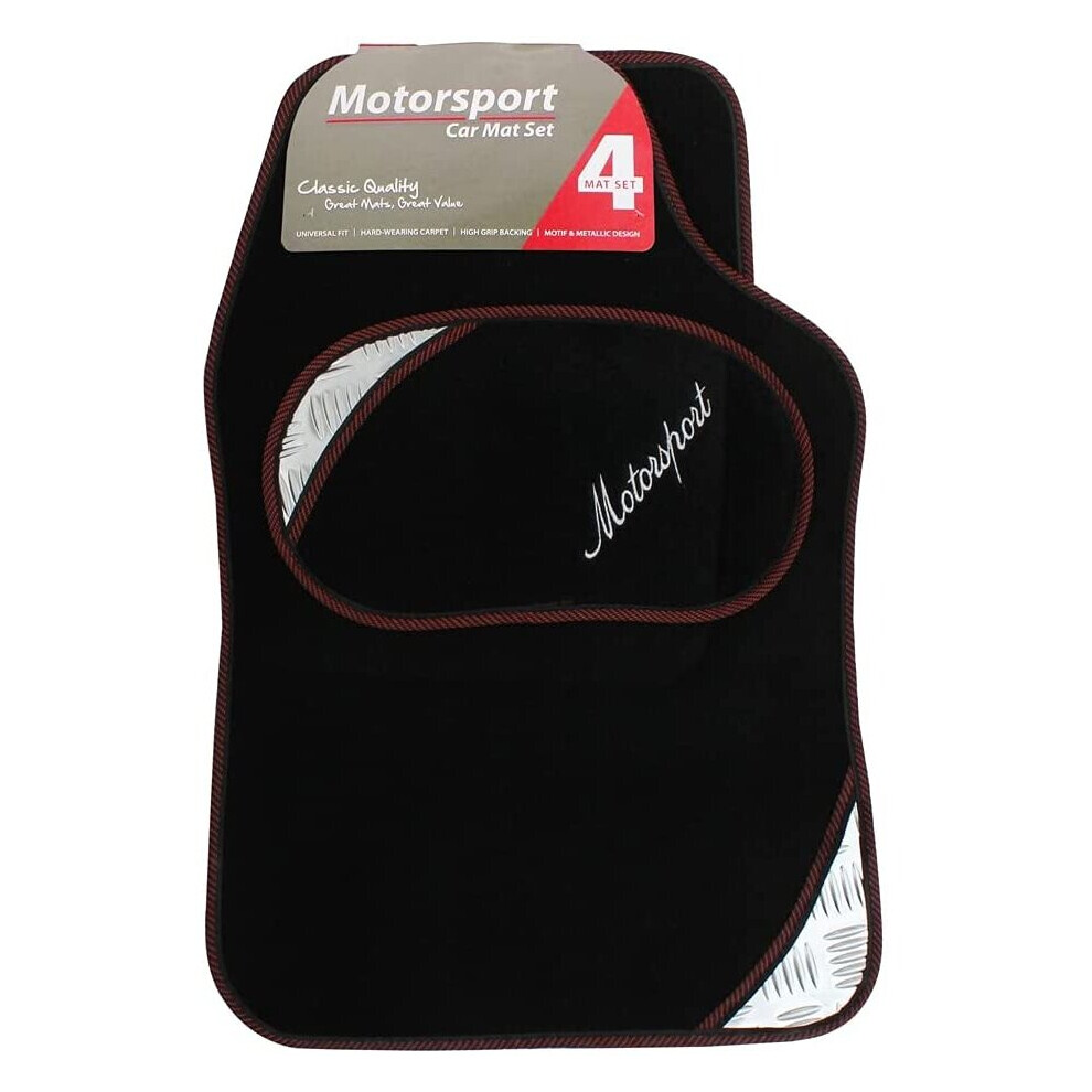 Universal Car Mat Set Motorsport Pvc Trim Black/ 4 Pieces Red/Black 5001452187429